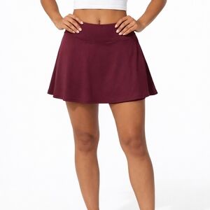 Chic Burgundy Skater Skirt